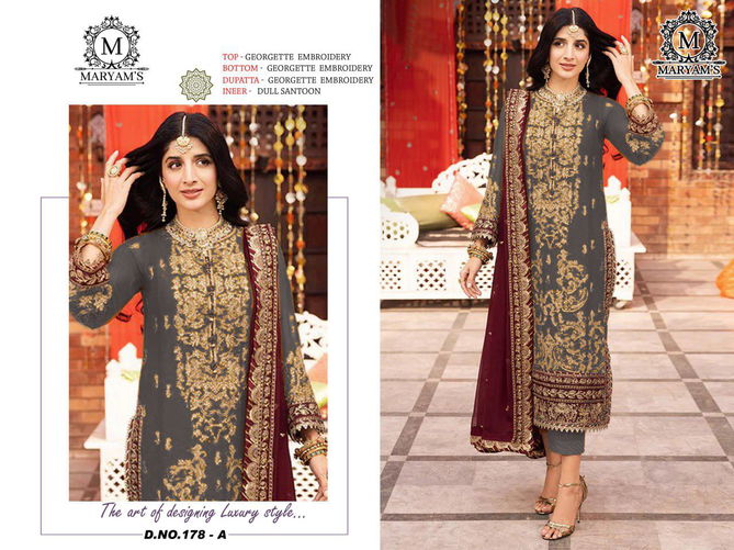 Maryams 179 Embroidery Sequence Georgette Pakistani Suits Exporters In India
